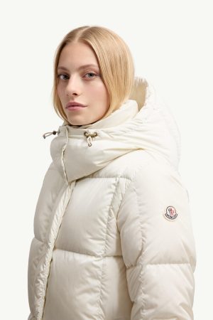 Litte Square-Quilted Hooded Long Down Jacket