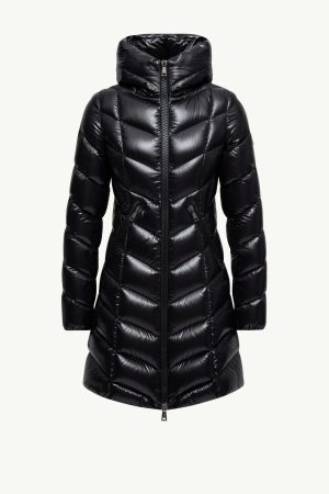 Marus Hooded Geometric-Quilted Long Down Jacket