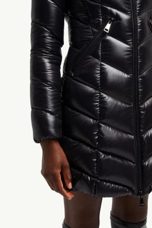 Marus Hooded Geometric-Quilted Long Down Jacket