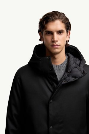 Merri Reversibe Wool Hooded Long Down Jacket