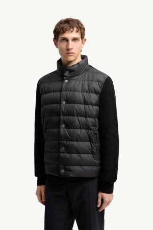 Padded Cotton Zip-Up Cardigan