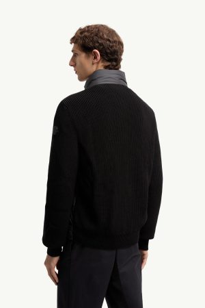 Padded Cotton Zip-Up Cardigan