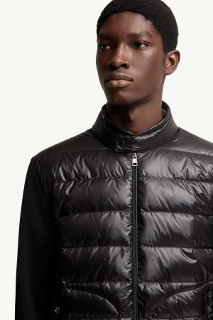 Padded Wool Zip-Up Cardigan