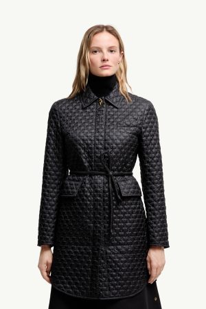 Raissac Geometric-Quilted Long Down Jacket