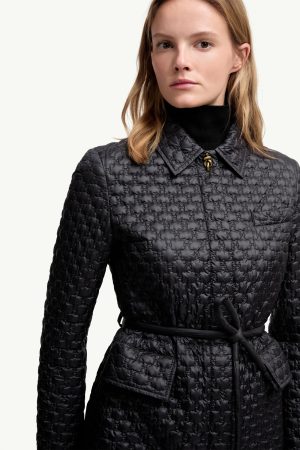 Raissac Geometric-Quilted Long Down Jacket
