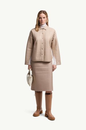 Square-Quilted Reversible Padded Shirt