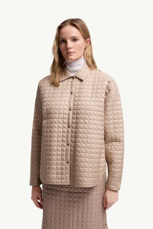 Square-Quilted Reversible Padded Shirt