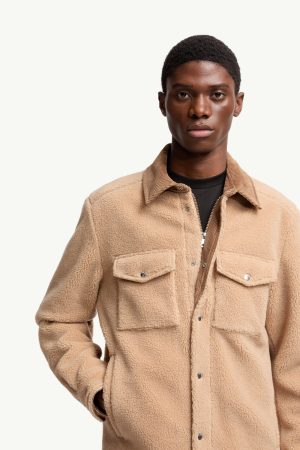 Teddy Corduroy-Trimmed Shirt Jacket