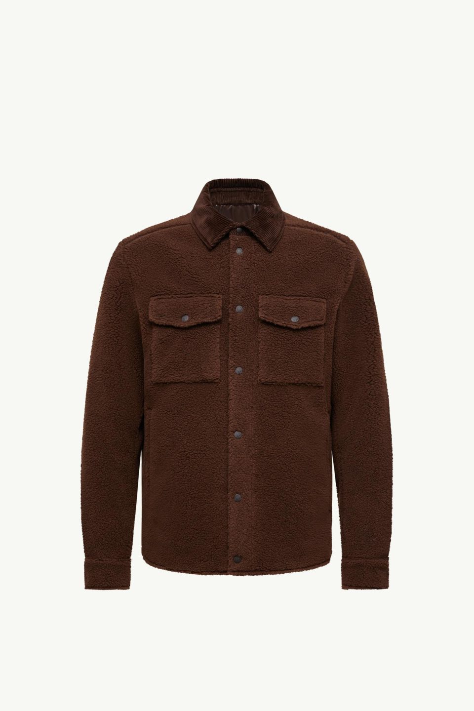 Teddy Corduroy-Trimmed Shirt Jacket
